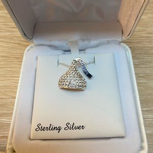 NIB Sterling silver Hershey’s Kiss necklace